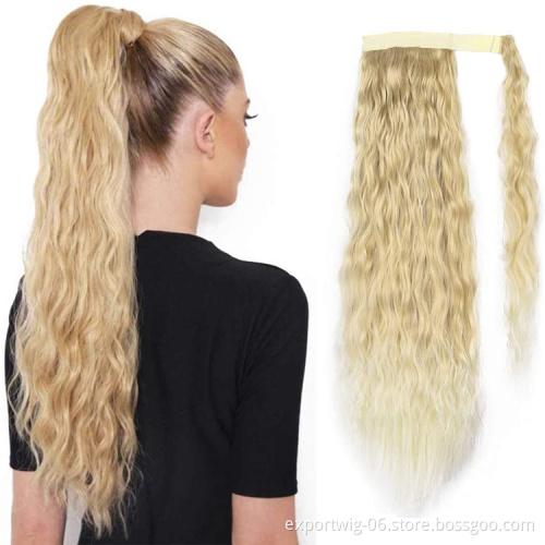 Long Afro Curly Ponytail Synthetic Hairpiece Pony Tail Hair Piece For Women Clip In Hair Extensions Heat Resistant Drawstring